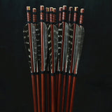 80 cm Handmade Wooden Arrows Turkey Feather